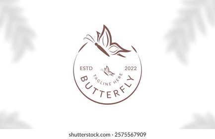 Beauty Butterfly logo. Luxury line logotype design. Universal premium butterfly symbol logotype.