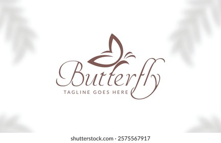 Beauty Butterfly logo. Luxury line logotype design. Universal premium butterfly symbol logotype.