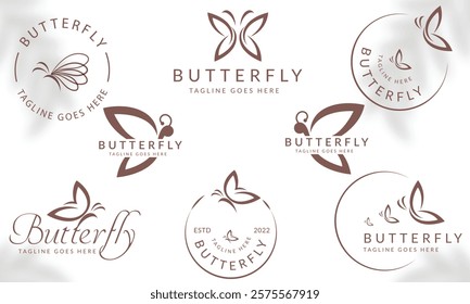 Beauty Butterfly logo. Luxury line logotype design. Universal premium butterfly symbol logotype.