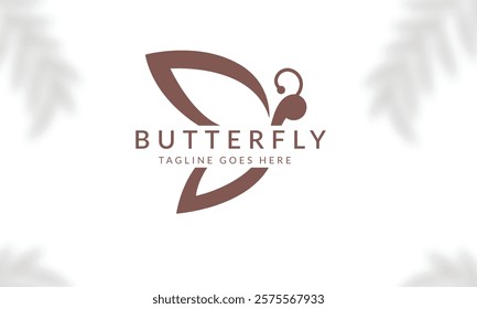 Beauty Butterfly logo. Luxury line logotype design. Universal premium butterfly symbol logotype.