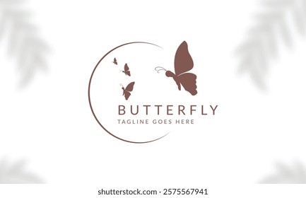 Beauty Butterfly logo. Luxury line logotype design. Universal premium butterfly symbol logotype.