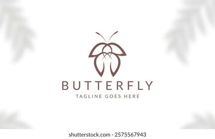 Beauty Butterfly logo. Luxury line logotype design. Universal premium butterfly symbol logotype.