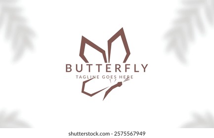 Beauty Butterfly logo. Luxury line logotype design. Universal premium butterfly symbol logotype.