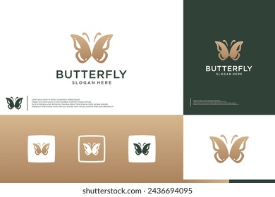 beauty butterfly logo , silhouette , logo design vector.