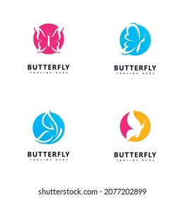 Beauty butterfly logo  symbol vector template