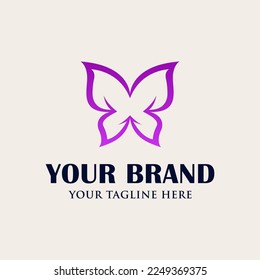 Beauty butterfly logo symbol vector