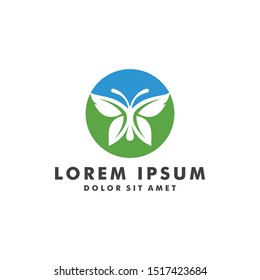 Beauty butterfly logo template icon design vector