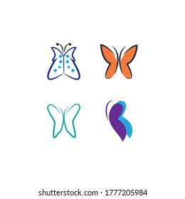 Diseño de icono de la plantilla del logotipo de mariposa de belleza