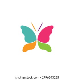 Diseño de icono de la plantilla del logotipo de mariposa de belleza