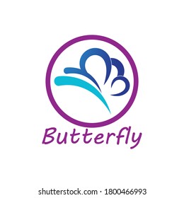 Diseño de icono de la plantilla del logotipo de mariposa de belleza