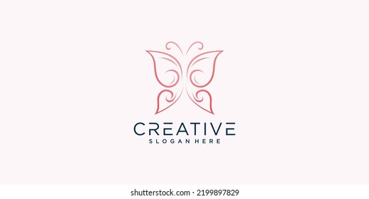 Beauty butterfly logo template vector icon design Premium Vector