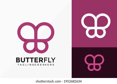 Beauty Butterfly Logo Vector Design. Abstract emblem, designs concept, logos, logotype element for template.