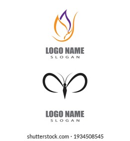 Beauty Butterfly logo Vector icon design