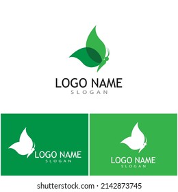 Beauty Butterfly logo Vector icon design