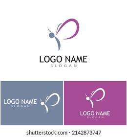 Beauty Butterfly logo Vector icon design