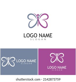 Beauty Butterfly logo Vector icon design