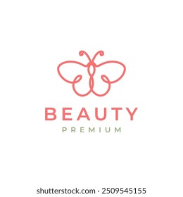 beauty butterfly modern minimal logo design vector