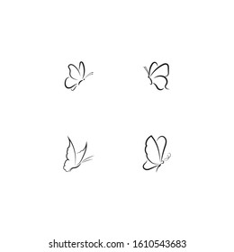 Beauty Butterfly Vector Icon Design Stock Vector (Royalty Free) 1610543662