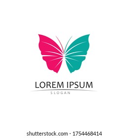 Beauty Butterfly Vector icon design and logo beauty animal
