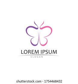 Beauty Butterfly Vector icon design and logo beauty animal