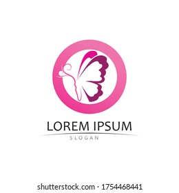 Beauty Butterfly Vector icon design and logo beauty animal