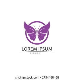 Beauty Butterfly Vector icon design and logo beauty animal