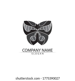 Beauty Butterfly Vector icon design logo mode and nature