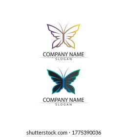 Beauty Butterfly Vector icon design logo mode and nature