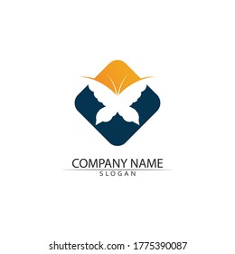 Beauty Butterfly Vector icon design logo mode and nature