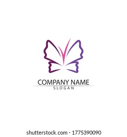 Beauty Butterfly Vector icon design logo mode and nature