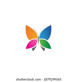 Colorful Butterfly Logo Overlay Transparent Sheets Stock Vector ...