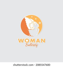 Beauty Butterfly Woman Logo Design Inspiration