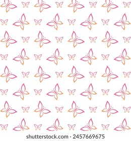 Beauty butterfly wondrous trendy multicolor repeating pattern vector illustration design