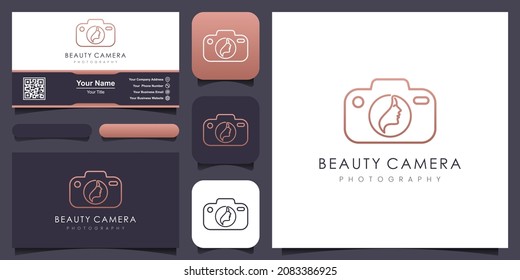 beauty camera logo, design vector simple elegant modern style.