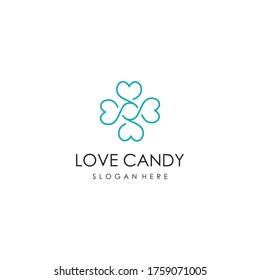 beauty candy logo illustration, icon, love, sweet, clean, line art, child, like