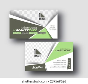 Beauty Care Business Card Vector Template.