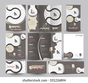 Beauty Care Business Stationery Set Template.