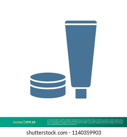 Beauty Care, Cosmetic Cream Bottle Icon Vector Logo Template Illustration Design. Vector EPS 10.