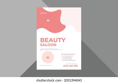 Beauty Care Flyer Design Template. Spa And Beauty Promotion Poster Leaflet Design. Beauty And Wellness Flyer Template. A4 Template, Brochure Design, Cover, Flyer, Poster, Print-ready