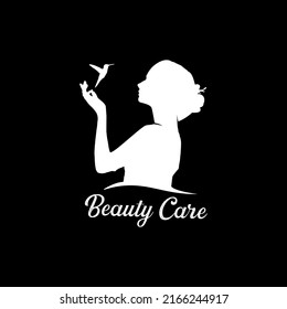 Beauty Care with flying bird Logo Inspirations