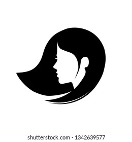 Beauty care and hair style logo with black color vector 