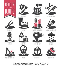 Beauty care icon set.