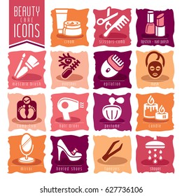 Beauty care icon set.