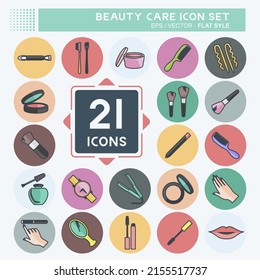 Beauty Care Icon Set. suitable for beauty care symbol. flat style. simple design editable. design template vector. simple symbol illustration