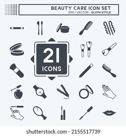 Beauty Care Icon Set. suitable for beauty care symbol. glyph style. simple design editable. design template vector. simple symbol illustration
