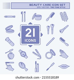 Beauty Care Icon Set. suitable for beauty care symbol. two tone style. simple design editable. design template vector. simple symbol illustration