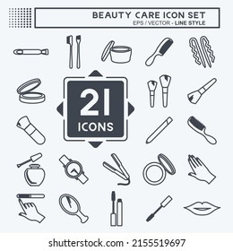 Beauty Care Icon Set. suitable for beauty care symbol. line style. simple design editable. design template vector. simple symbol illustration