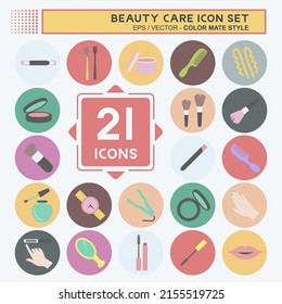 Beauty Care Icon Set. suitable for beauty care symbol. color mate style. simple design editable. design template vector. simple symbol illustration
