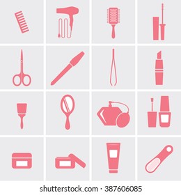 Beauty and care icons set