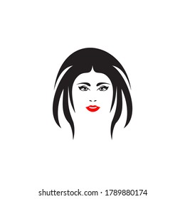 Diseño del logotipo de cuidado de belleza con la plantilla de icono de la cara de la mujer